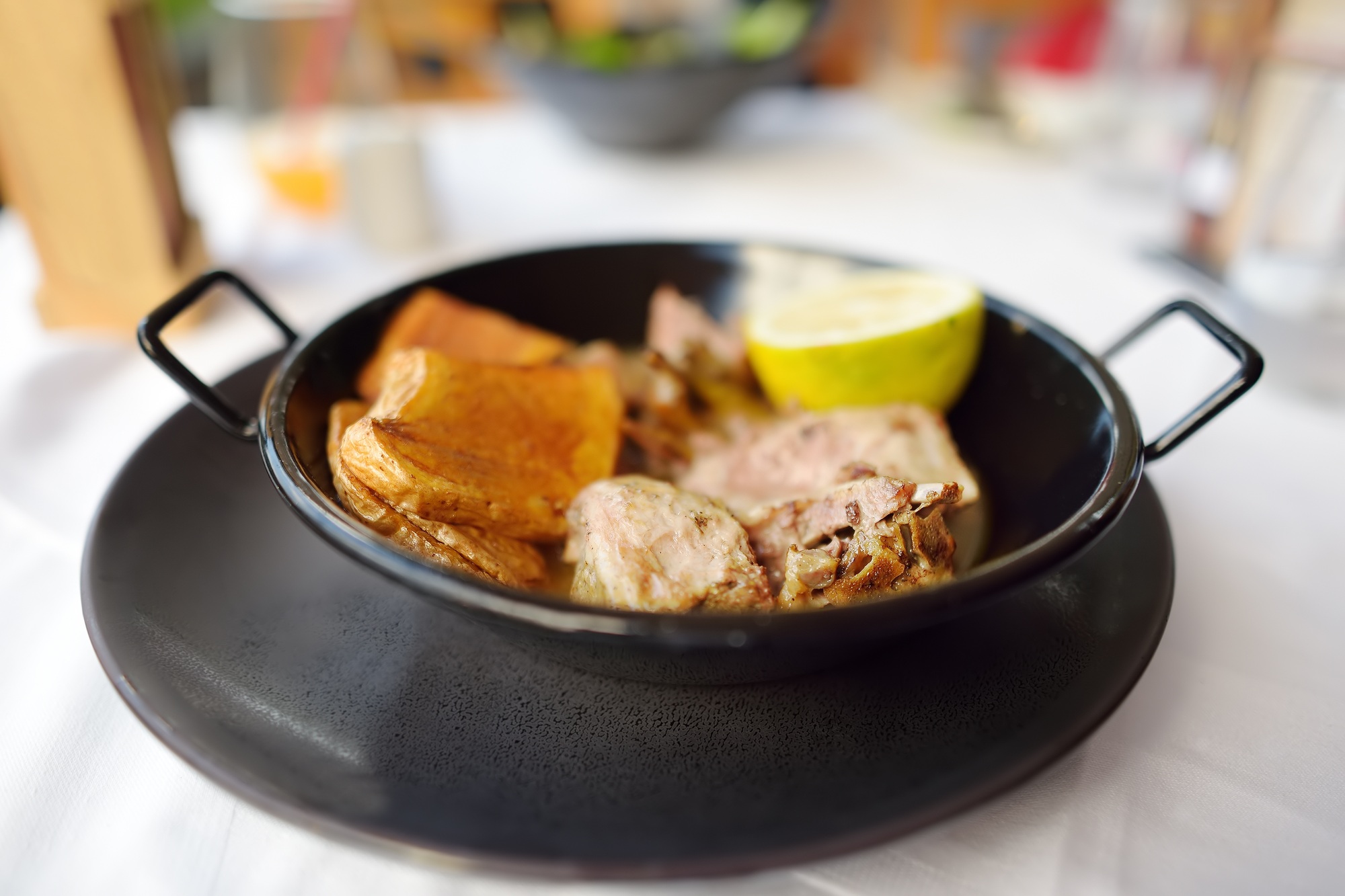 Kleftiko from mutton by Cyprus. Kleftiko is a dish national cuisine of Cyprus. Stewed lamb meat