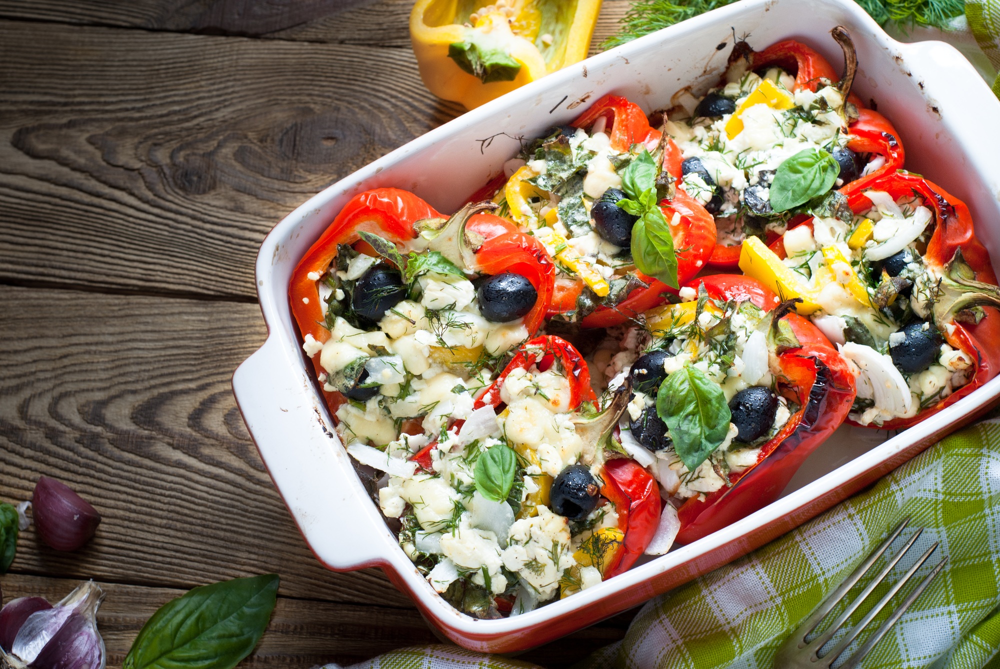 Pepper stuffed with white cheese